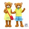 Holiday Teddy Bear Couple Mascot Costume	
