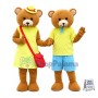 Holiday Teddy Bear Couple Mascot Costume	