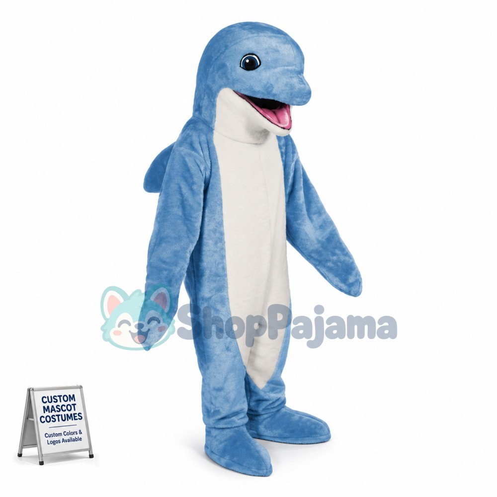 Blue Dolphin Mascot Costume 