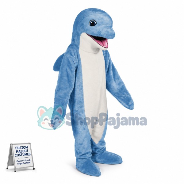 Blue Dolphin Mascot Costume 