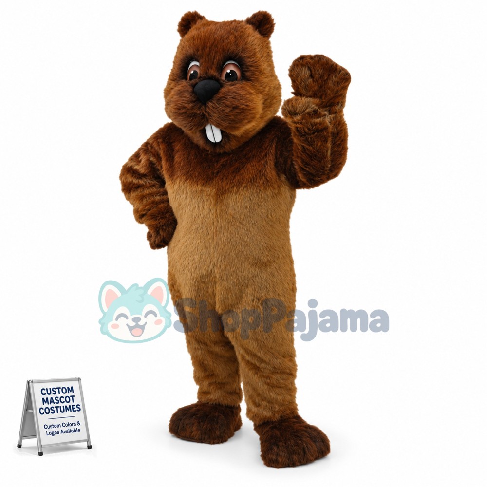Adult Plush Beaver Mascot Costume 