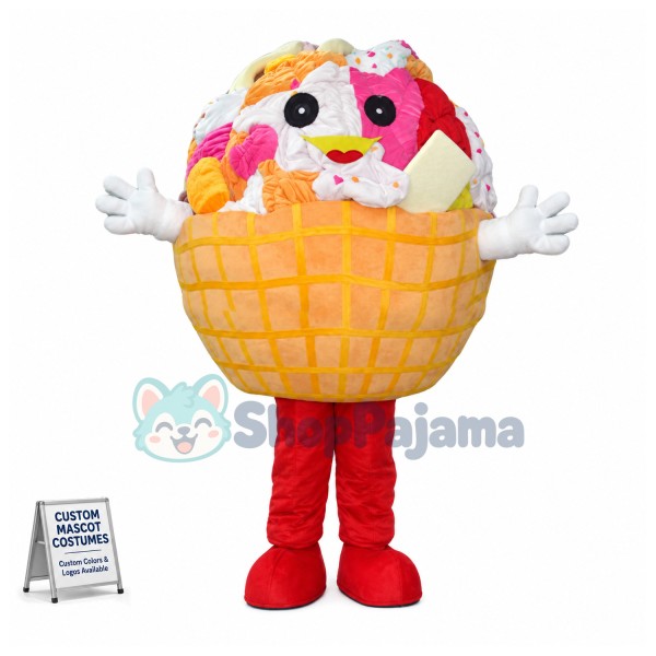 Huge Cartoon Ice Cream Sundae Lightweight Mascot Costume	