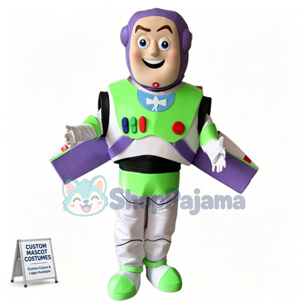 Enthusiastic Buzz Lightyear Toy Story Mascot Costume	