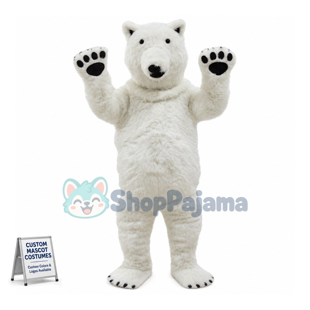 Almost Real Polar Bear Mascot Adult Plush Costume 