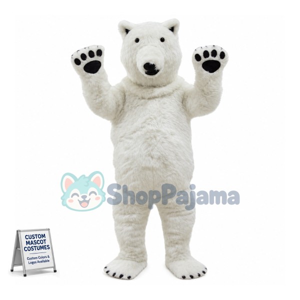 Almost Real Polar Bear Mascot Adult Plush Costume 