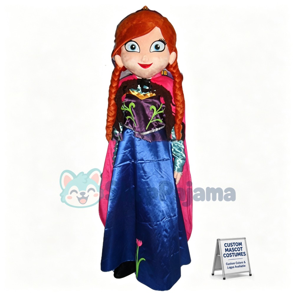 Optimistic Princess Anna Frozen Mascot Costume 