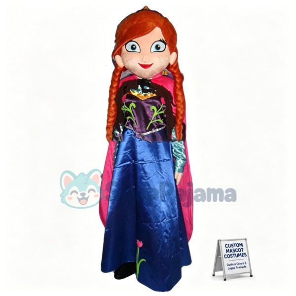 Optimistic Princess Anna Frozen Mascot Costume 