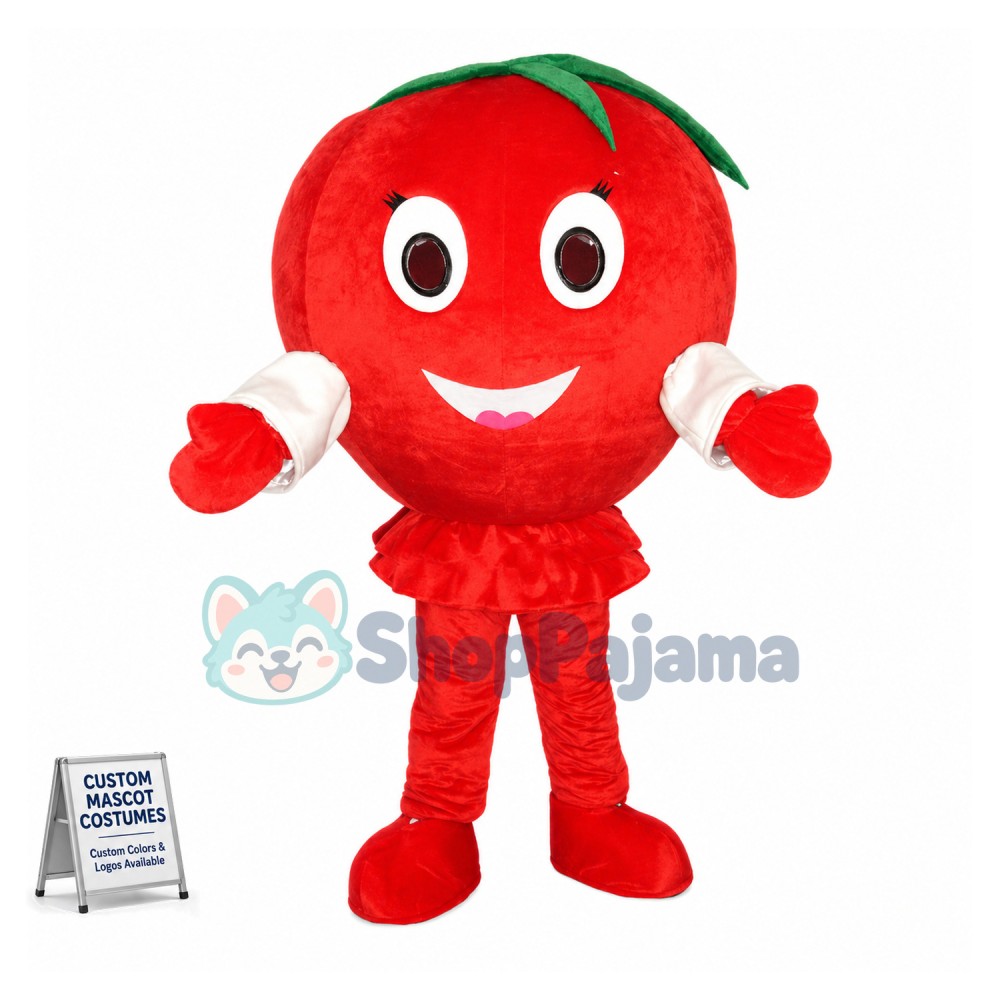 Lightweight Cartoon Red Tomato Mascot Adult Costume 