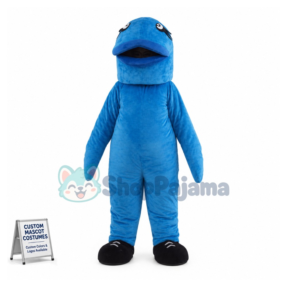 Blue Fish Mascot Costume