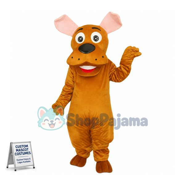 Brown American Pit Bull Terrier Dog Mascot Costume	