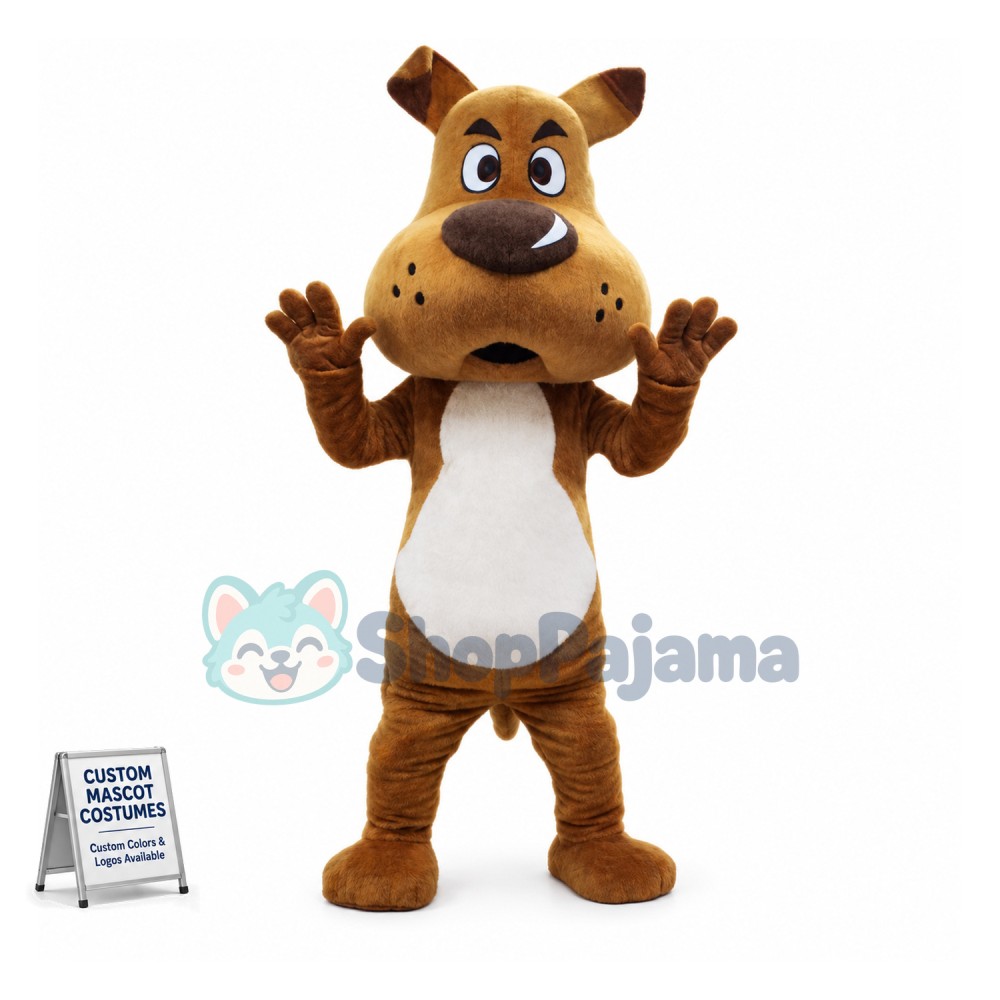 Barking Brown Dog Mascot Costume	