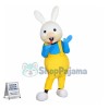 Adult Cartoon White Rabbit Mascot Costume