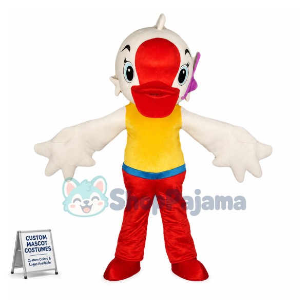 Idol White Goose Mascot Cartoon Costume