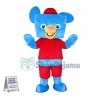 Lovely Cartoon Blue Bear With Square Face Mascot Costume