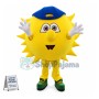 Cartoon Sun With Blue Hat Mascot Costume