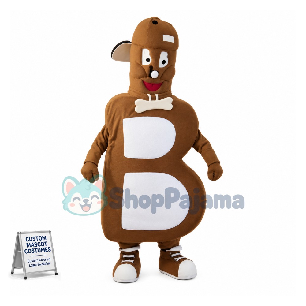 Brown Letter B Man Mascot Costume