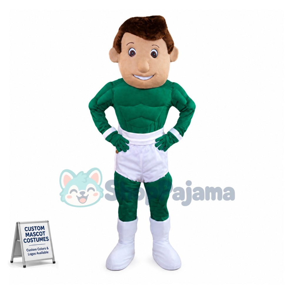 Superhero Man Mascot Costume