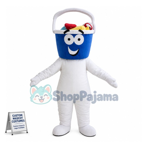 Blue Bath Basket Man Mascot Costume	
