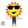 Sun With Sunglasses Cartoon Mascot Costume 