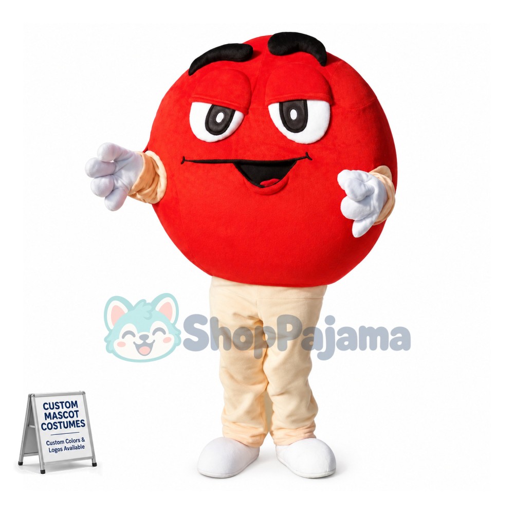 Funny Cartoon Red Chocolate Bean Mascot Costume	