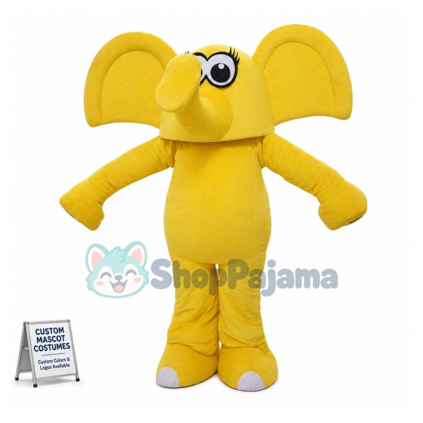 Cartoon Yellow Elephant Lightweight Mascot Costume 