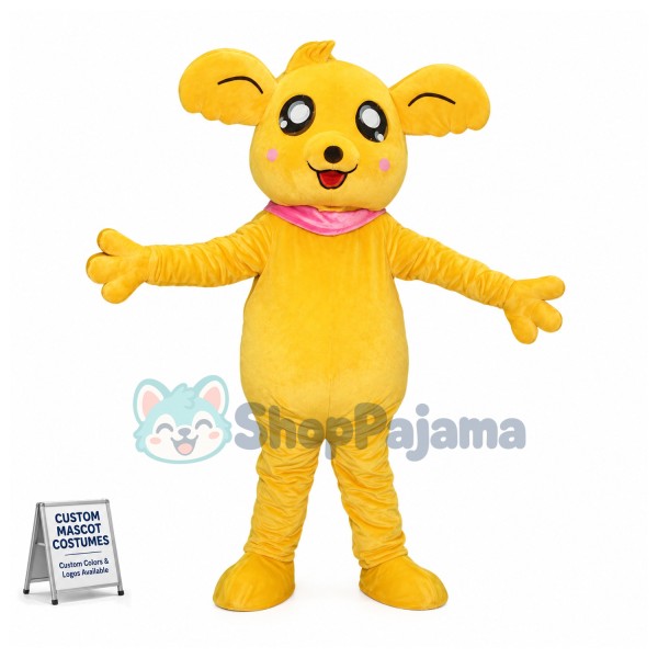 Adult Cartoon Golden Bear Mascot Costume 