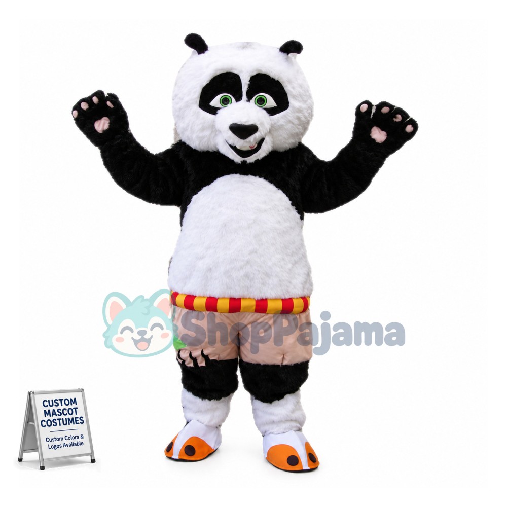 Adult Plush Master Po Ping the Giant Panda Kung Fu Panda Lightweight Mascot Cartoon Costume