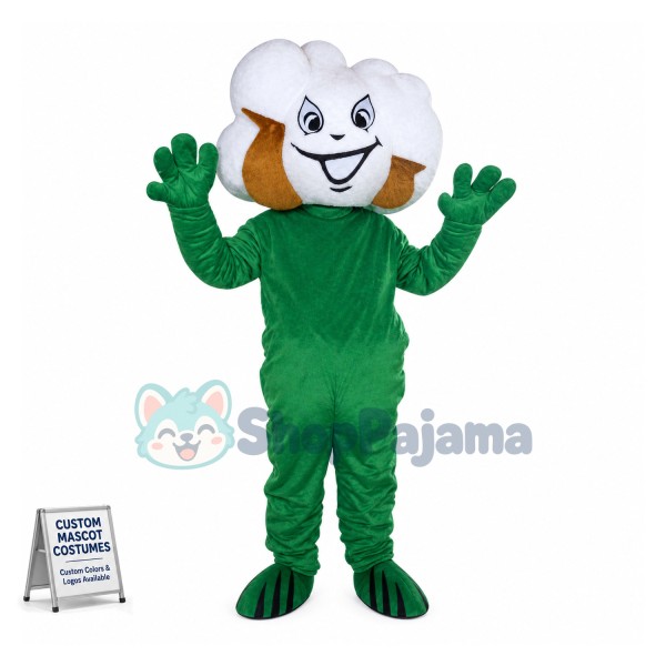 Cartoon Cotton Head Man Mascot Costume	