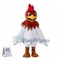 White Chicken With Brown Head Mascot Costume