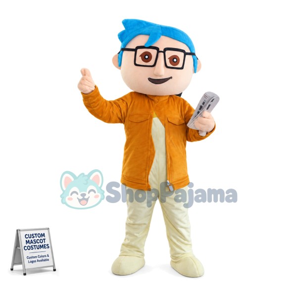 Blue-haired Teacher Mascot Costume