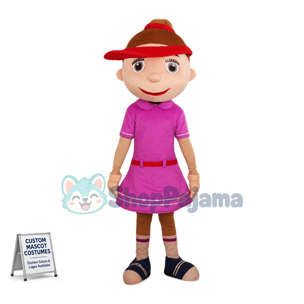 Beautiful Tennis Girl In Uniform Mascot Costume 