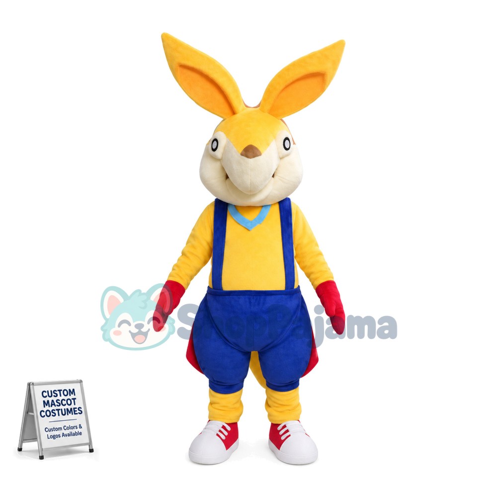 Adult Cartoon Yellow Kangaroo Mascot Costume