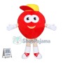 Deluxe Cartoon Red Apple With In Red Peaked Cap Mascot Costume
