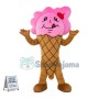 Adult Cartoon Pink Creamy Ice Cream Cone Mascot Costume	
