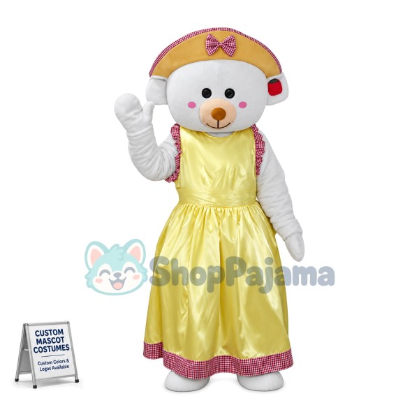 Lady White Bear Mascot Costume