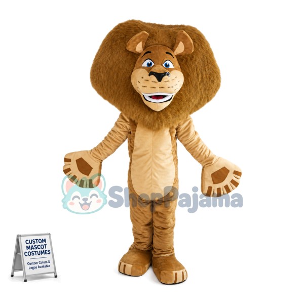 Pompous Madagascar Alex the Lion Mascot Costume 