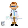 Doctor With Blue Glasses Mascot Costume	