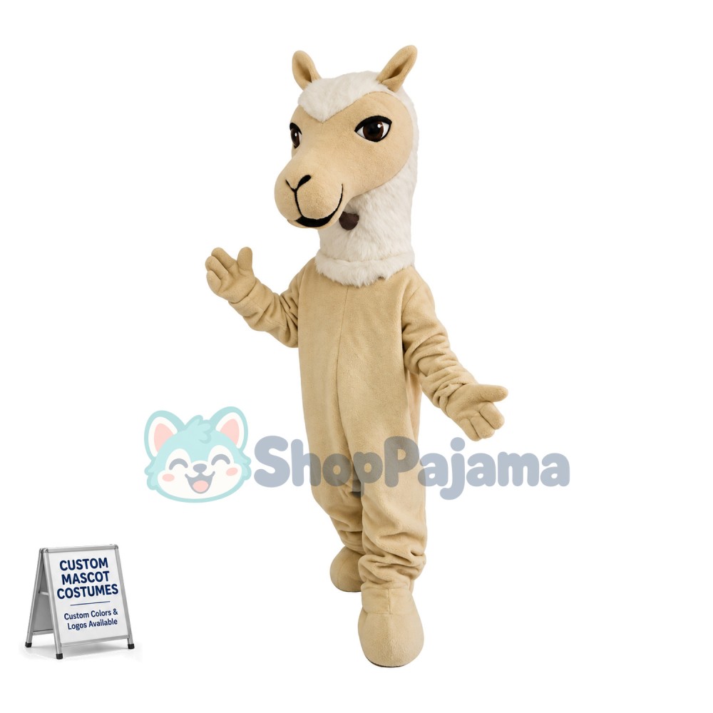 Beige Horse Mascot Costume For Adult