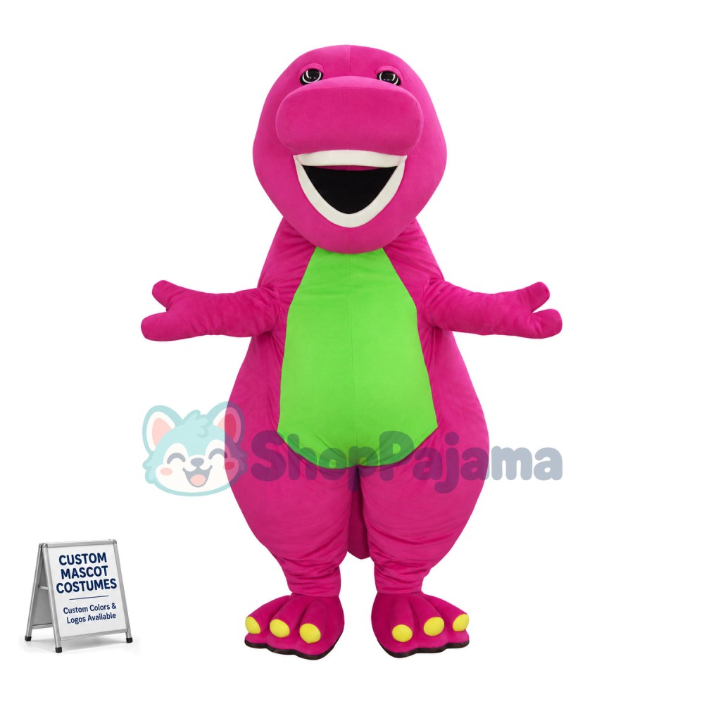 Wise Barney the Dinosaur Mascot Adult Costume 