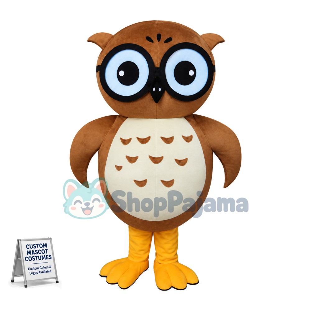 Deluxe Brown Owl Cartoon Mascot Costume