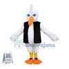 American White Ibis In Black Vest Mascot Costume	