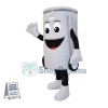 Lightweight Cartoon White Trash Can with Wheels Mascot Costume	