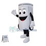 Lightweight Cartoon White Trash Can with Wheels Mascot Costume	