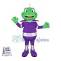 Alien Signal Frog In Purple Suit  Mascot Costume	