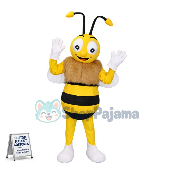 Happy Cartoon Hornet Bee Mascot Costume 
